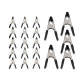 Amazon Basics 20-Piece Steel Spring Clamp Set, 15 Pack of 3/4-Inch, 5 Pack of 1-Inch, Black/Silver