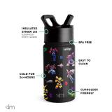 Simple Modern Transformers Kids Water Bottle with Straw Lid | Reusable Insulated Stainless Steel Cup for Toddlers, School | Summit Collection | 14oz, Transformer Block Nation