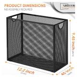 Sinboun Hanging File Organizer Letter-Size File Holder Filing Box Includes 5 Hanging Folders - Metal Mesh Magazine Letter Storage Cabinets File Cart for Office Home School, No Assembly Required