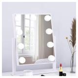 BWLLNI Lighted Makeup Mirror Hollywood Mirror Vanity Mirror with Lights, Touch Control Design 3 Colors Dimable LED Bulbs, Detachable 10X Magnification, 360°Rotation, White