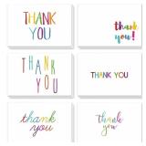 Juvale 48 Pack 4x6-inch Bulk Thank You Cards with Envelopes - Appreciation Gift Note for Teachers and Kids (6 Assorted Designs)