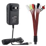 RC Battery Charger for 4.8V 7.2V 8.4V 9.6V NiMH/NiCD, RC Car Charger for Traxxas Battery 2.4V-12V Battery Pack, 2-10