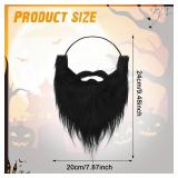 Yolev Fake Beards, Funny Beard & Mustache Black Fake Mustaches for Adults Halloween Christmas Fake Facial Hair Costume Accessories for Party Cosplay