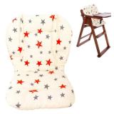 Twoworld Baby High Chair Seat Cushion Liner Mat Pad Cover and High Chair Straps (5 Point Harness) 1 Suit (Stars)