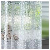 Ga-Geetopia Short - EVA Clear Shower Curtain Liner, Pebble Pattern 60x72 Inch Lightweight Plastic Bathroom Shower Showroom Inner Curtain with Rustproof Metal Grommets and Weighted Magnets