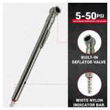 Milton S-928 Air/Water-Filled Tire Pencil Pressure Gauge, Built-in Deflator Valve, Pressure Measured in PSI & kPa, Easy to Read