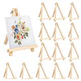 Aneco 12 Pack Table Top Easels for Painting, 9.5 Inch Painting Easel Natural Wooden Canvas Stand Foldable A-Shaped Frame Wood Display Canvases Easels Set for Adults Artist Students