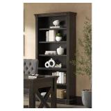 Martin Furniture Traditional Wood Open Bookcase, Office Shelving, Storage Cabinet, Fully Assembled, Dark Brown -  Retail: $547.99