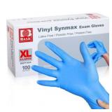 Synmax Basic Vinyl Exam Gloves Blue X-Large Box of 100