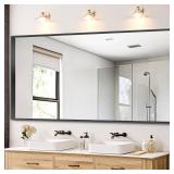 DESBING 72 x 36 Inch Black Bathroom Vanity Mirror, Matte Black Wall Mirror with Metal Frame, Decorative Rectangular Vanity Mirror for Bathroom Living Room Entryway Home Decor (Horizontal/Vertical)