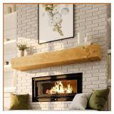 Avana Fireplace Mantel - Wall-Mounted Mantles for Over Fireplace - Farmhouse Fireplace Mantel Shelves - Handcrafted Wood Fireplace Mantels - Floating Mantel 72 Inches X 8 X 5 - Rustic Natural