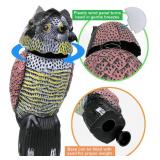 Galashield Owl Decoy to Scare Birds Away Scarecrow Fake Owl with Rotating Head 12 inch Tall (Set of 3)