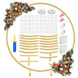 Round Backdrop Stand 6.6ft, Stable Gold Circle Balloon Arch Stand Metal Arch Backdrop Stand for Wedding Birthday Party Baby Shower Decoration(6.6FT)