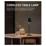 KDG 2 Pack Cordless Table Lamp,Portable LED Desk Lamp, 5000mAh Battery Operated, 3 Color Stepless Dimming Up, for Restaurant/Bedroom/Bars/Outdoor Party/Camping/Coffee Shop Night Light(Black)