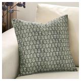 DOMVITUS 24x24 Pillow Covers, Floral Pillow Covers, Couch Pillows for Living Room, Decorative Farmhouse Accent Print Throw Pillow Covers, 1PC, Mineral Green