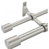 Double Curtain Rods, Brushed Nickel 48-84"