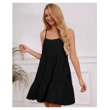 Ythomm Women Ruffle Spaghetti Strap Dress