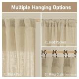 Linen Curtains 52 x 95 Inch, Set of 2