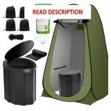 $70 Portable Toilet Kit, Pop Up Tent, 12 Bags