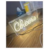 USB LED Cheers Sign Neon Wall D cor 3D Light