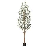 Kazeila Artificial Olive Tree 6FT Tall Faux Silk Plant for Home Office Decor Indoor Fake Potted Tree with Natural Wood Trunk and Lifelike Fruits