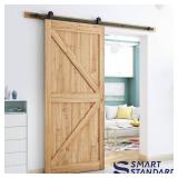 SMARTSTANDARD 6.6 Feet Top Mount Sturdy Sliding Barn Door Hardware Kit - Smoothly and Quietly - Simple and Easy to Install - includes Step-by-Step Instruction - Fit 36"-40" Wide Door Panel (T Shape)