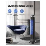 OmniBreeze Digital Electric Tower Fan, with Remote Control, LED Display, Standing Bladeless Floor Fans Cooling and Quite Indoor Living Room Bedroom use (40 Inch)