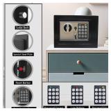 Yuanshikj Electronic Deluxe Digital Security Safe Box Key Keypad Lock Home Office Hotel Business Jewelry Gun Cash Use Storage money (Black 1)