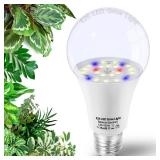 Grow Light Bulbs for Indoor Plants Full Spectrum E26 A19 10W,Grow LED Light Bulb with Balanced Spectrum 5000K Blue Red for Seeds Greens Laboratory,School,Greenhouse, Indore Garden, Hydroponic,1Pcs