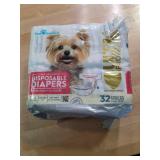 Paw Inspired 32ct Disposable Dog Diapers | Female Dog Diapers Ultra Protection | Diapers for Dogs in Heat, Excitable Urination, or Incontinence (X-Small)