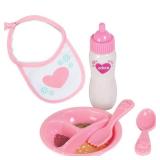 Adora Baby Doll Accessory and Magic Feeding Set, Includes Magic Plate, Disappearing Milk Bottle, Bib, Fork, and Spoon, Birthday Gift For Ages 2+