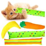 Youngever 4 Pack Cat Kicker Toys, Kitty Kick Stick, Cat Kick Toy, Interactive Cat Toys for Cat, Puppy, Kitty, Kitten (Cotton Fabric)