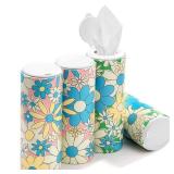 Car Tissues with Lotion, 4 Packs Cylinder Car Tissue Holder, Travel Tissues Box, for Car Cup Holder, Round Tube Tissue Container