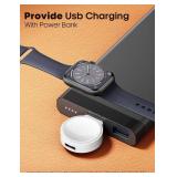 Laxarmer Mini Travel Portable Fast Magnetic Charger for Apple Watch iWatch Ultra Series 9 8 7 6 5 4 3 2 1,Small USB A Charging for iPhone Car Accessories- with Short Cord/Cable