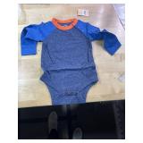 Long sleeve heathered baseball babysuit size 9-12m