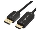 Amazon Basics DisplayPort to HDMI Display Cable for HDTV, Monitor, Projector, Uni Directional, 4k@60Hz, 1920x1200, 1080p, Gold Plated Plugs, 3 Foot, Black