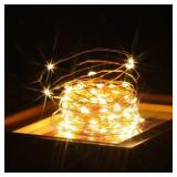 Beingreat 2 Pack USB Plug in Fairy Lights, 33ft 100 Mini LED Copper String Lights with 8 Modes, USB Starry Lights for Bedroom Wedding Christmas Garden Party DIY Crafting, Warm White