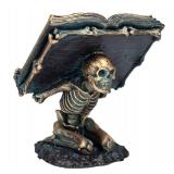 Pacific Giftware Spell Book Skeleton Podium Gothic Horror Home Decor Accent 6.75 Tall