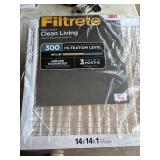 Filtrete 14x14x1 AC Furnace Air Filter MPR 300 Clean Living Basic Dust 6-Pack (exact dimensions 13.81 x 13.81 x 0.81)