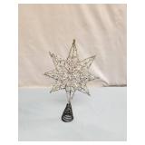 Metal Silver Star Tree Topper Christmas Ornament Holiday Decoration