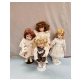 LOT OF 4 PORCELAIN DOLLS