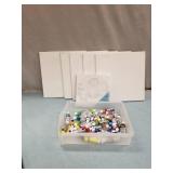 LOT OF CANVASES AND ACRYLIC PAINTS