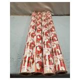 (4) Rolls Seasonal 30in Snta Toy Wrap