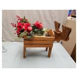 WOODEN CHRISTMAS MOOSE WITH CHRISTMAS DECOR