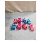 LOT OF POLLY POCKET CARS AND DOLLS