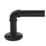 YAJUXIU Industrial Curtain Rod Adjustable 1 Inch Black Curtain Rods for Windows 30 to 168 Inch   Perfect Indoor/Outdoor, Room Divider Curtain Rod (30 168)