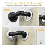 YAJUXIU Industrial Curtain Rod Adjustable 1 Inch Black Curtain Rods for Windows 30 to 168 Inch   Perfect Indoor/Outdoor, Room Divider Curtain Rod (30 168)