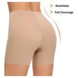 Womens Slip Shorts for Under Dress Seamless Shapewear Boyshorts Tummy Control Panties Shaping Shorts(#3 Beige(no Control),Medium)