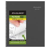 AT A GLANCE Planner 2024 2025 Academic, Monthly, 8 1/2 x 11, Large, Monthly Tabs, Flexible Cover, DayMinder, Charcoal (AYC47045)