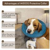 MIDOG Dog Cone Collar, Inflatable Dog Neck Donut Collar Alternative After Surgery, Soft Protective Recovery Cone for Small Medium Large Dogs and Cats Puppies   Alternative E Collar (Blue, XL)